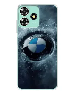 Чехол для ZTE Blade A73 с картинкой «Логотип BMW — лед»