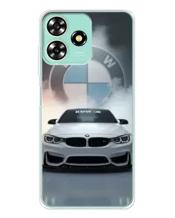 Чехол для ZTE Blade A73 с картинкой «BMW в белом дыму»