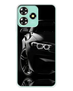 Чехол для ZTE Blade A73 с картинкой «Черная BMW — профиль»