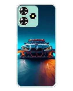 Чехол для ZTE Blade A73 с картинкой «BMW — огни неона»
