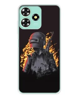 Чехол для ZTE Blade A73 с картинкой «PUBG — огненный силуэт»