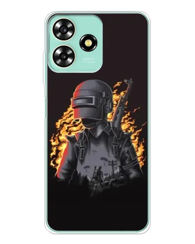 Чехол для ZTE Blade A73 с картинкой «PUBG — огненный силуэт» Чехол для ZTE Blade A73 с картинкой «PUBG — огненный силуэт»