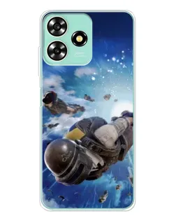 Чехол для ZTE Blade A73 с картинкой «Десант PUBG — прыжок»