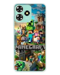 Чехол для ZTE Blade A73 с картинкой «Замок Minecraft»