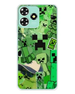 Чехол для ZTE Blade A73 с картинкой «Криперы Minecraft»