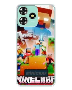 Чехол для ZTE Blade A73 с картинкой «Minecraft герои игры»