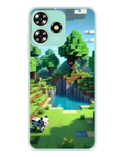 Чехол для ZTE Blade A73 с картинкой «Minecraft летний день»