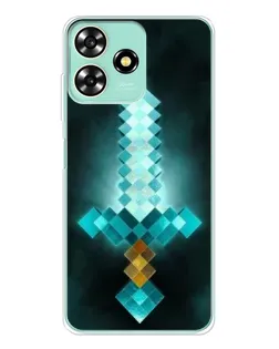 Чехол для ZTE Blade A73 с картинкой «Алмазный меч неон»