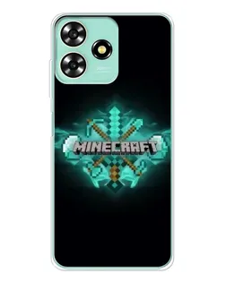 Чехол для ZTE Blade A73 с картинкой «Minecraft Diamond лого»