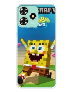 Чохол для ZTE Blade A73 з картинкою «Губка Боб Minecraft» Чохол для ZTE Blade A73 з картинкою «Губка Боб Minecraft»