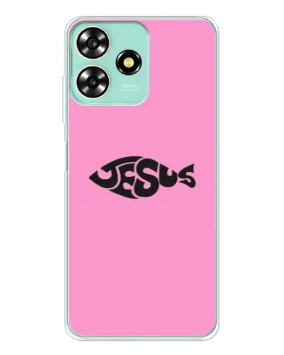 Чохол для ZTE Blade A73 з картинкою «Рожевий символ Jesus»