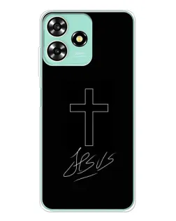 Чехол для ZTE Blade A73 с картинкой «Графический крест Jesus»