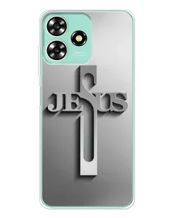 Чехол для ZTE Blade A73 с картинкой «Металлический крест Jesus»