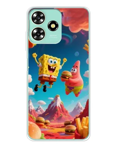 Чехол для ZTE Blade A73 с картинкой «Космический фастфуд»