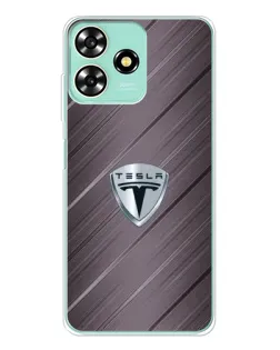 Чехол для ZTE Blade A73 с картинкой «Металлическая текстура Tesla»