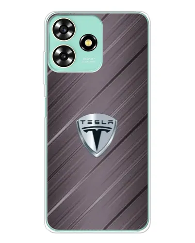 Чехол для ZTE Blade A73 с картинкой «Металлическая текстура Tesla»