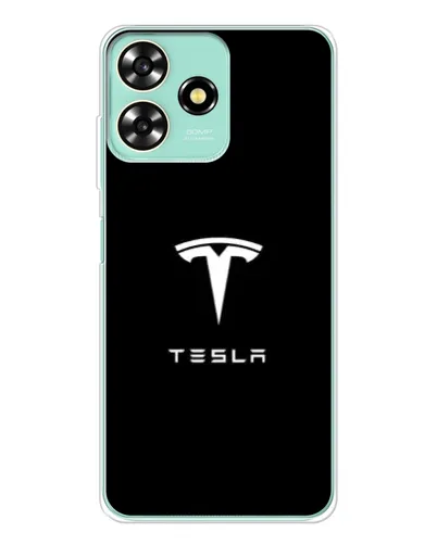 Чехол для ZTE Blade A73 с картинкой «Tesla White Logo»