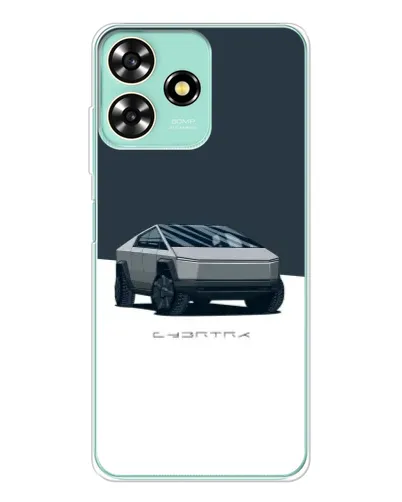 Чехол для ZTE Blade A73 с картинкой «Серебристый Cybertruck Tesla»