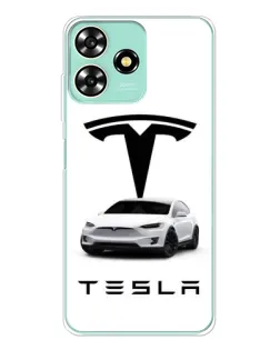 Чехол для ZTE Blade A73 с картинкой «Tesla White Style»