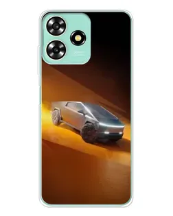 Чехол для ZTE Blade A73 с картинкой «Cybertruck в пустыне»