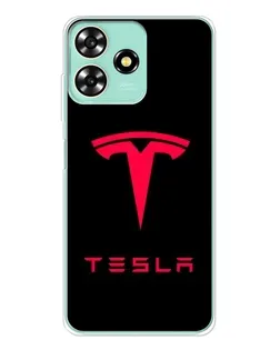 Чехол для ZTE Blade A73 с картинкой «Tesla Red Logo»