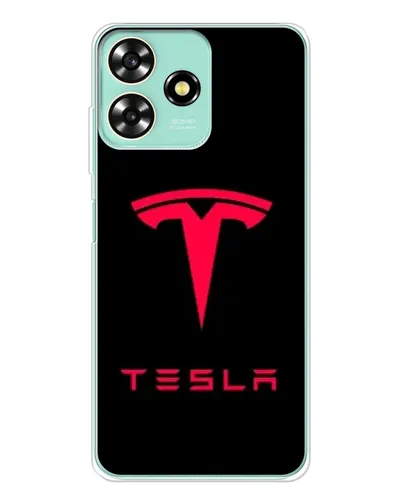 Чехол для ZTE Blade A73 с картинкой «Tesla Red Logo»