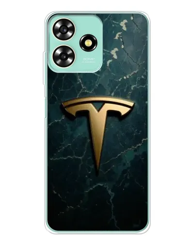 Чехол для ZTE Blade A73 с картинкой «Мраморная Tesla Gold»