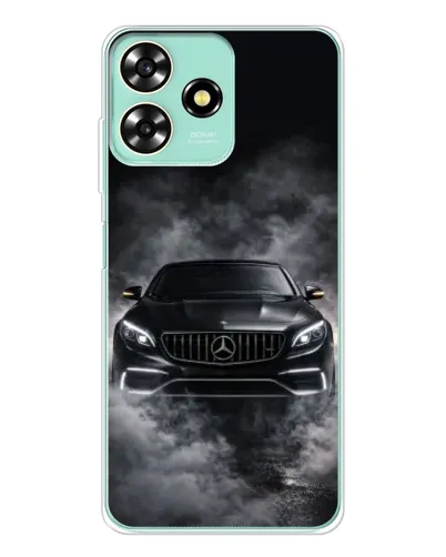 Чехол для ZTE Blade A73 с картинкой «Mercedes в дыму»