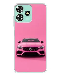 Чехол для ZTE Blade A73 с картинкой «Розовый Mercedes AMG»
