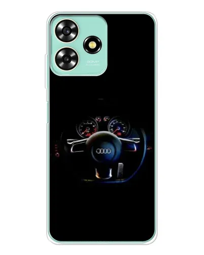 Чехол для ZTE Blade A73 с картинкой «Салон Audi — руль»