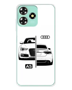 Чехол для ZTE Blade A73 с картинкой «Audi — контрастный дизайн»