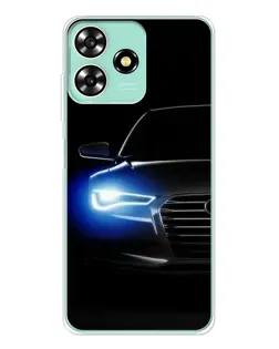 Чехол для ZTE Blade A73 с картинкой «Неоновый взгляд Audi»