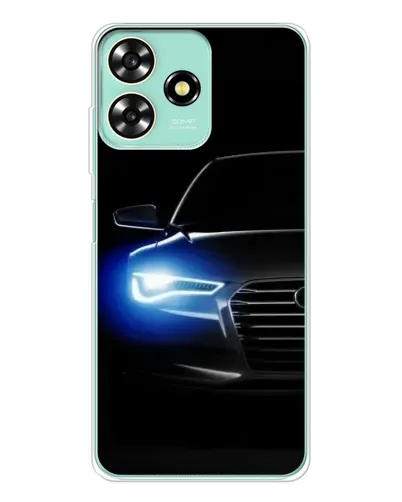 Чехол для ZTE Blade A73 с картинкой «Неоновый взгляд Audi»
