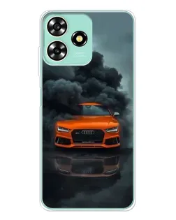 Чехол для ZTE Blade A73 с картинкой «Audi в облаках дыма»