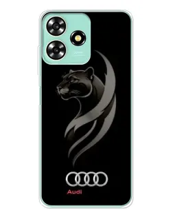 Чехол для ZTE Blade A73 с картинкой «Графика — пантера и Audi»
