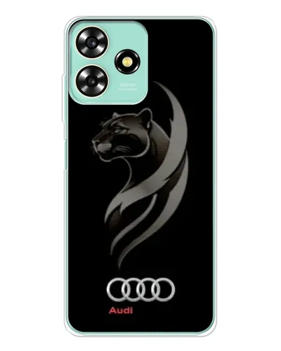 Чехол для ZTE Blade A73 с картинкой «Графика — пантера и Audi»