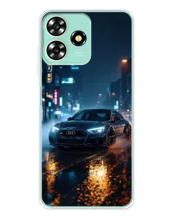 Чехол для ZTE Blade A73 с картинкой «Ночной город и Audi»