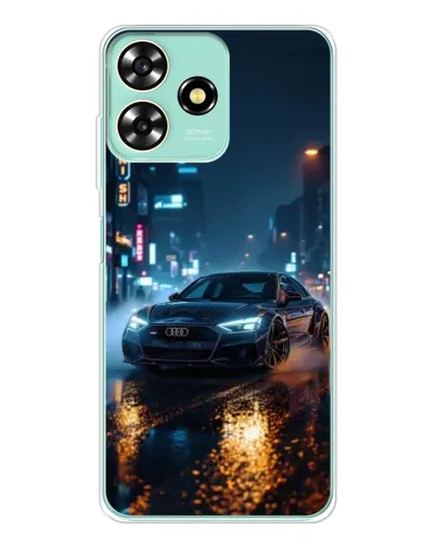 Чехол для ZTE Blade A73 с картинкой «Ночной город и Audi»