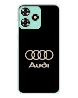 Чехол для ZTE Blade A73 с картинкой «Audi — золотой логотип»