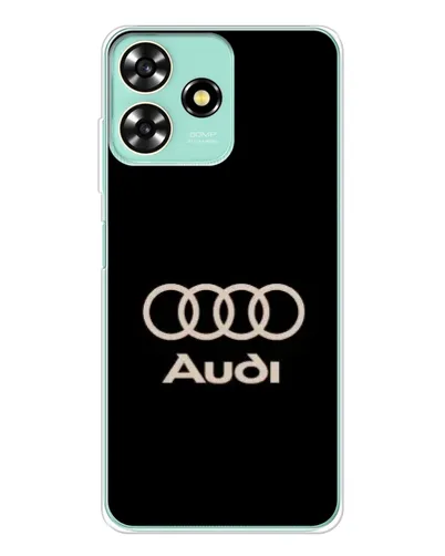 Чехол для ZTE Blade A73 с картинкой «Audi — золотой логотип»