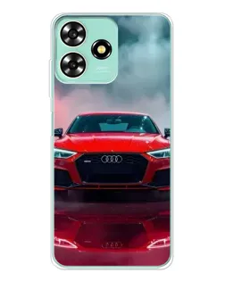 Чехол для ZTE Blade A73 с картинкой «Audi RS — красный стиль»