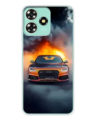 Чехол для ZTE Blade A73 с картинкой «Audi в огненном дыму»
