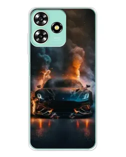 Чехол для ZTE Blade A73 с картинкой «Lamborghini дымная эстетика»