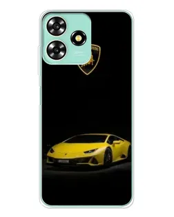 Чехол для ZTE Blade A73 с картинкой «Lamborghini желтый акцент»