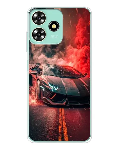 Чехол для ZTE Blade A73 с картинкой «Lamborghini красный дым»
