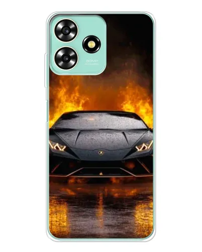 Чехол для ZTE Blade A73 с картинкой «Lamborghini в огне»