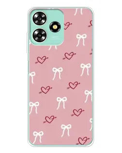 Чохол для ZTE Blade A73 з картинкою «Серця та банти»