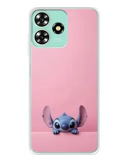 Чехол для ZTE Blade A73 с картинкой «Stitch выглядывает»