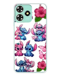 Чехол для ZTE Blade A73 с картинкой «Стикеры Stitch и Angel»