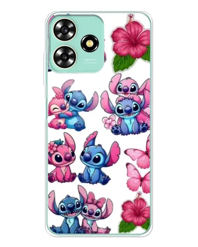 Чехол для ZTE Blade A73 с картинкой «Стикеры Stitch и Angel»